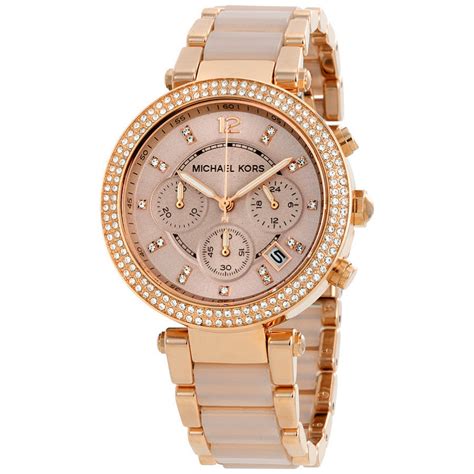 Michael Kors Women's Parker Blush Acetate and Rose Gold 